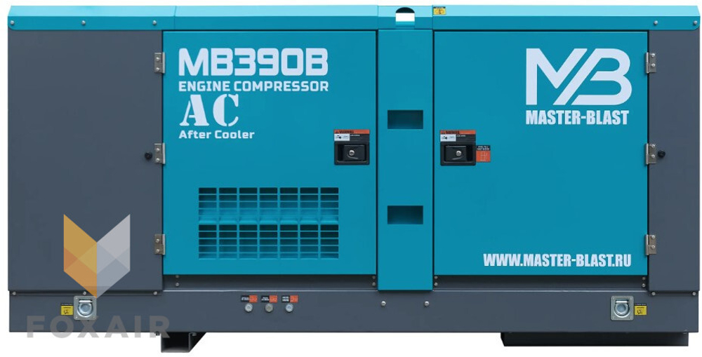 Винтовой дизельный компрессор master blast mb400b-7 + ac