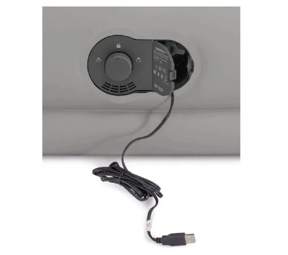 Матрас надувной с насосом USB 99х191х36см Intex 64157