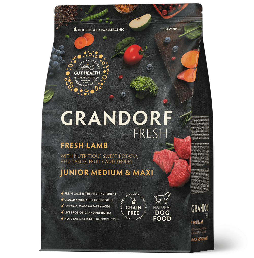 Grandorf fresh junior dog potato корм сухой беззерновой для юниоров ягнёнок,батат