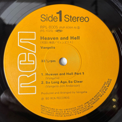 Винтажная виниловая пластинка LP Vangelis Heaven And Hell (Japan 1980) (Obi)