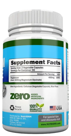 NutriONN Magnesium Glycinate 90 капсул, Глицинат Магния, Магний !!!Срок 10.2025