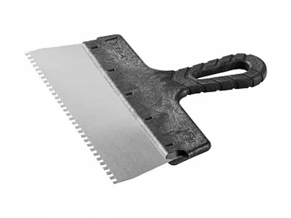 Шпатель фасадный ЗУБР нерж полотно 250мм зуб 4*4мм пластиковая ручка