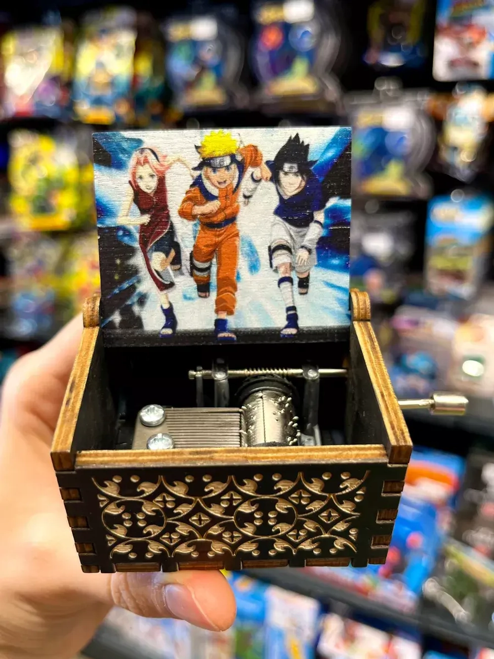 Музыкальная шкатулка детская Наруто Саске Naruto деревянная