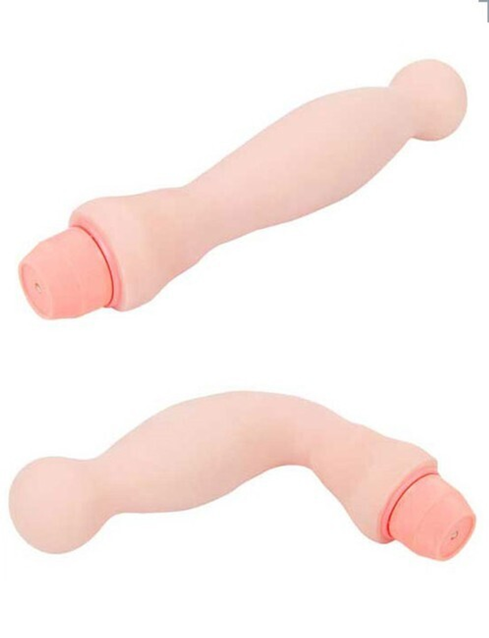 Вибратор UltraSkin круглоголовый с гнущимся хребтом (Цвет: телесный)