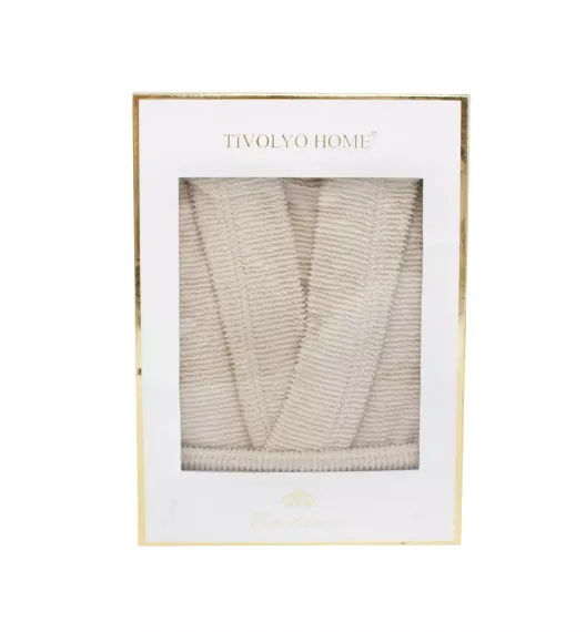 Мужской  махровый халат  NATURAL SLIM бежевый Tivolyo Home