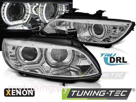 Передние фары ANGEL EYES LED CHROME HID для BMW 3 E92 E93