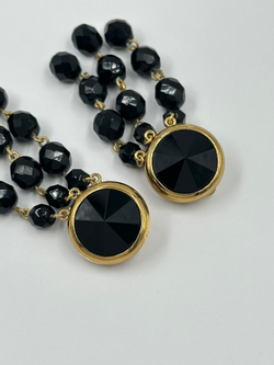 Клипсы с подвесками из чёрных бусин Sonia Rykiel