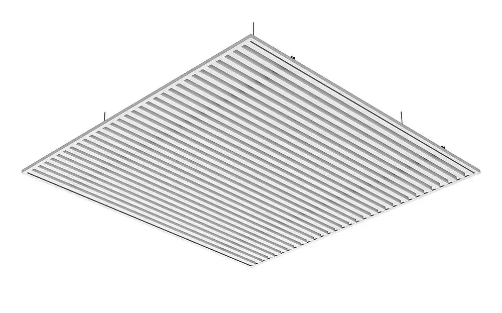 Комплект 1,7х1,7м кубообразного реечного алюминиевого потолка CESAL AR C 30/27 Белый матовый (для ванной, входных групп, санузлов и лоджий)