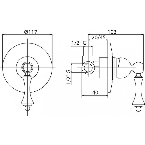 Смеситель для душа Cezares Margot MARGOT-DIM-01-M Хром
