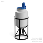 Ёмкость с пропеллерной мешалкой Полимер-Групп K 100 л. конусная (540x540x1682см;) - арт.559223