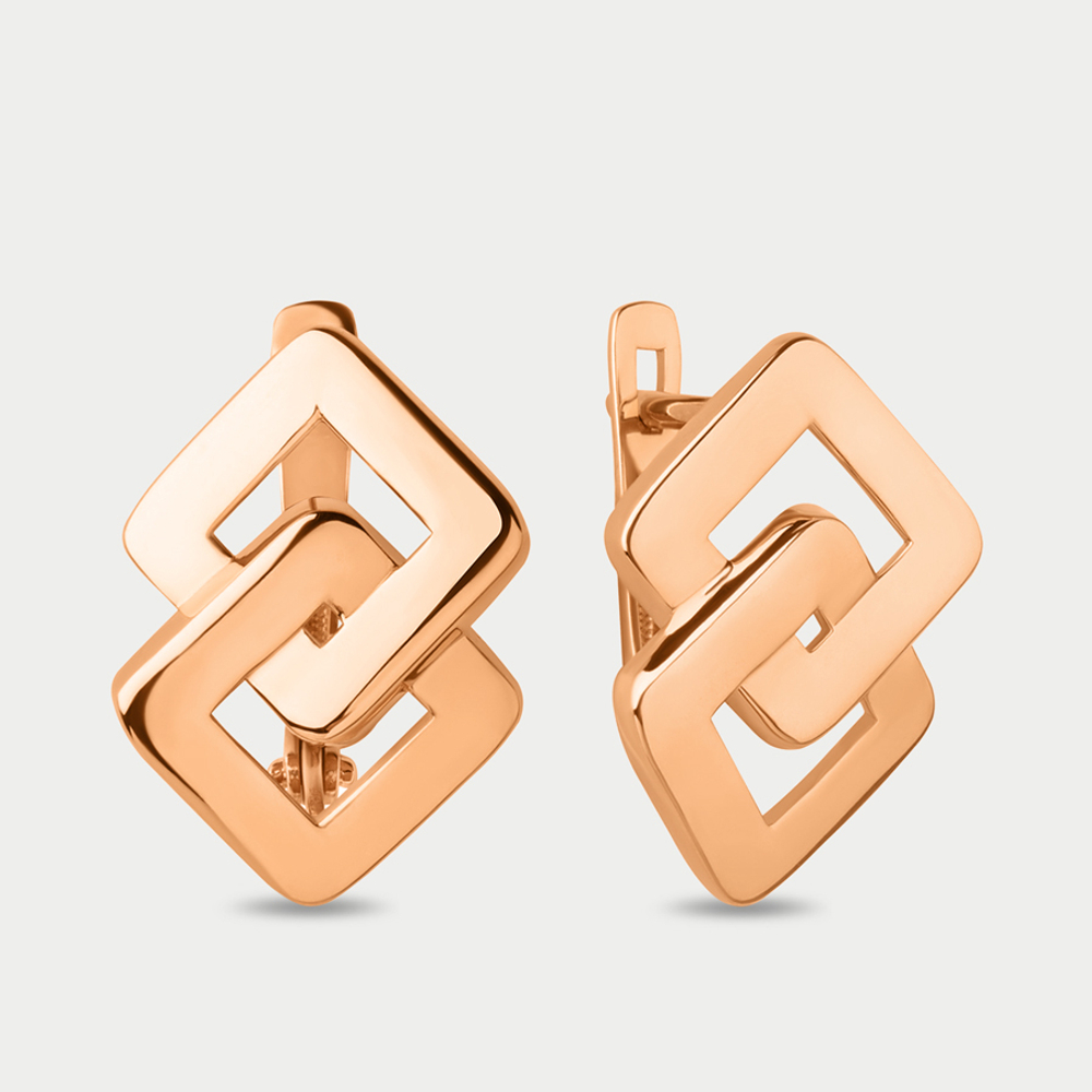 Серьги женские без вставок из розового золота 585 пробы (арт. 024062-1000)