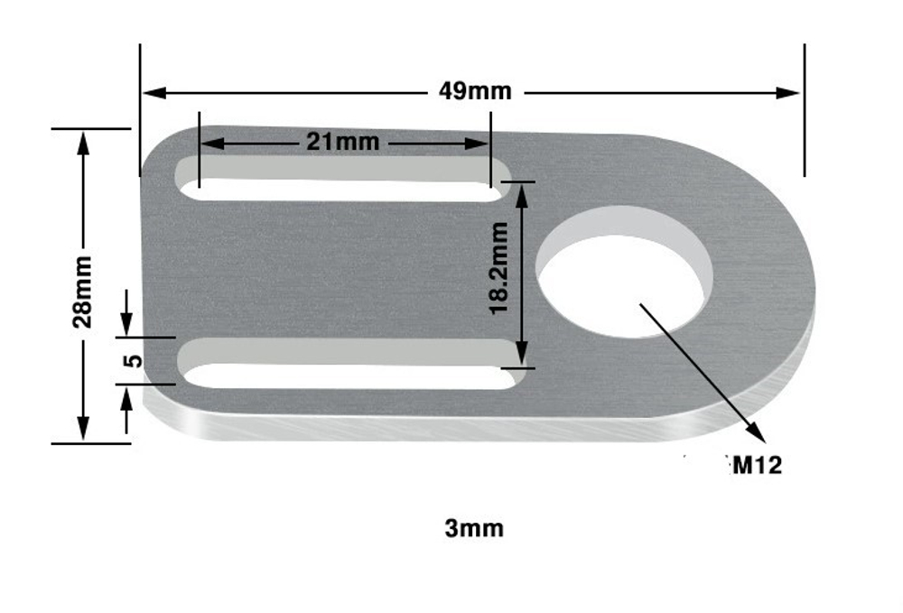 Крепежная пластина m12 L50