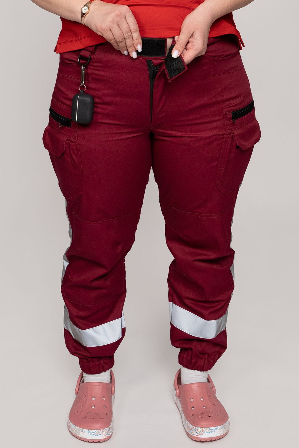 Брюки-джоггеры демисезонные женские Скорая помощь MedicLine цв. БОРДОВЫЙ