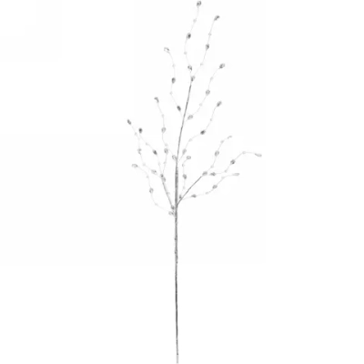 Ветка декоративная «Сказочные кристаллы» 65 см, Серебро