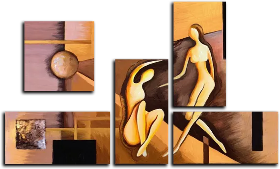 Модульная картина "Влюбленные силуэты"