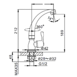 Смеситель для кухни, Frap, с кран-буксой, для одного типа воды, хром, F4196
