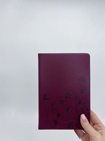 Блокнот 144 л А5 линейка цветы бордовый (8344-4)