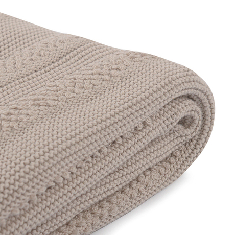 Плед 130х170см Tkano Essential с буклированной вязкой светло-серый