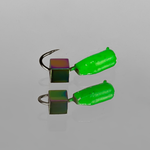 Мормышка Владимирская 362 "Гвоздик флюоресцентный с кубиком хамелеон", 3мм, 0.95гр (15шт/уп)