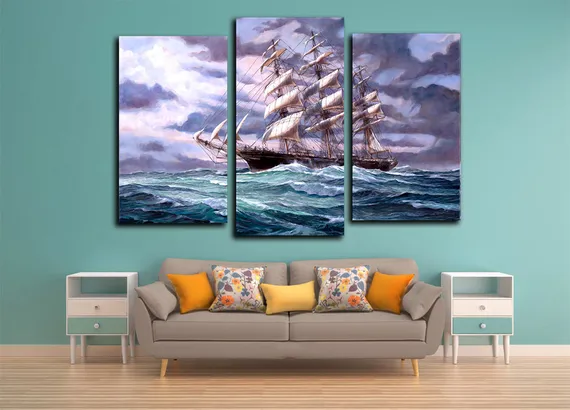 Модульная картина"Парусник в море"