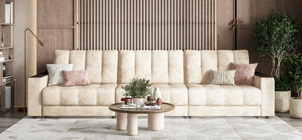 Диван Босс Гранд Велюр Алькантара пепел