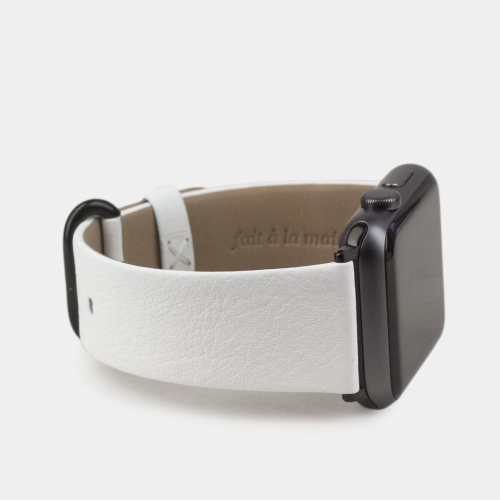 Ремешок для Apple Watch 44/45/46 mm из кожи теленка, белого цвета