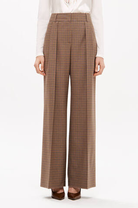 31190 Брюки женские (коричневый клетка)