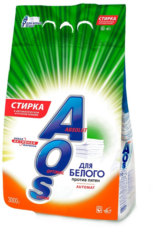 ПОРОШОК СТИРАЛЬНЫЙ AOS СМС 3,0КГ ДЛЯ БЕЛОГО AUT (516-4) 7258