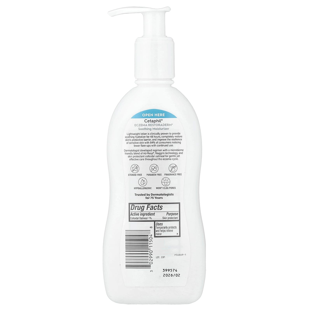 Cetaphil, Eczema, успокаивающий увлажняющий крем Restoraderm®, для чувствительной кожи, без отдушки, 296 мл (10 жидк. унций)