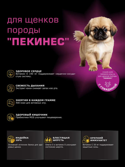 Корм сухой для щенков породы Пекинес, с говядиной, 12 кг, QUATTRO