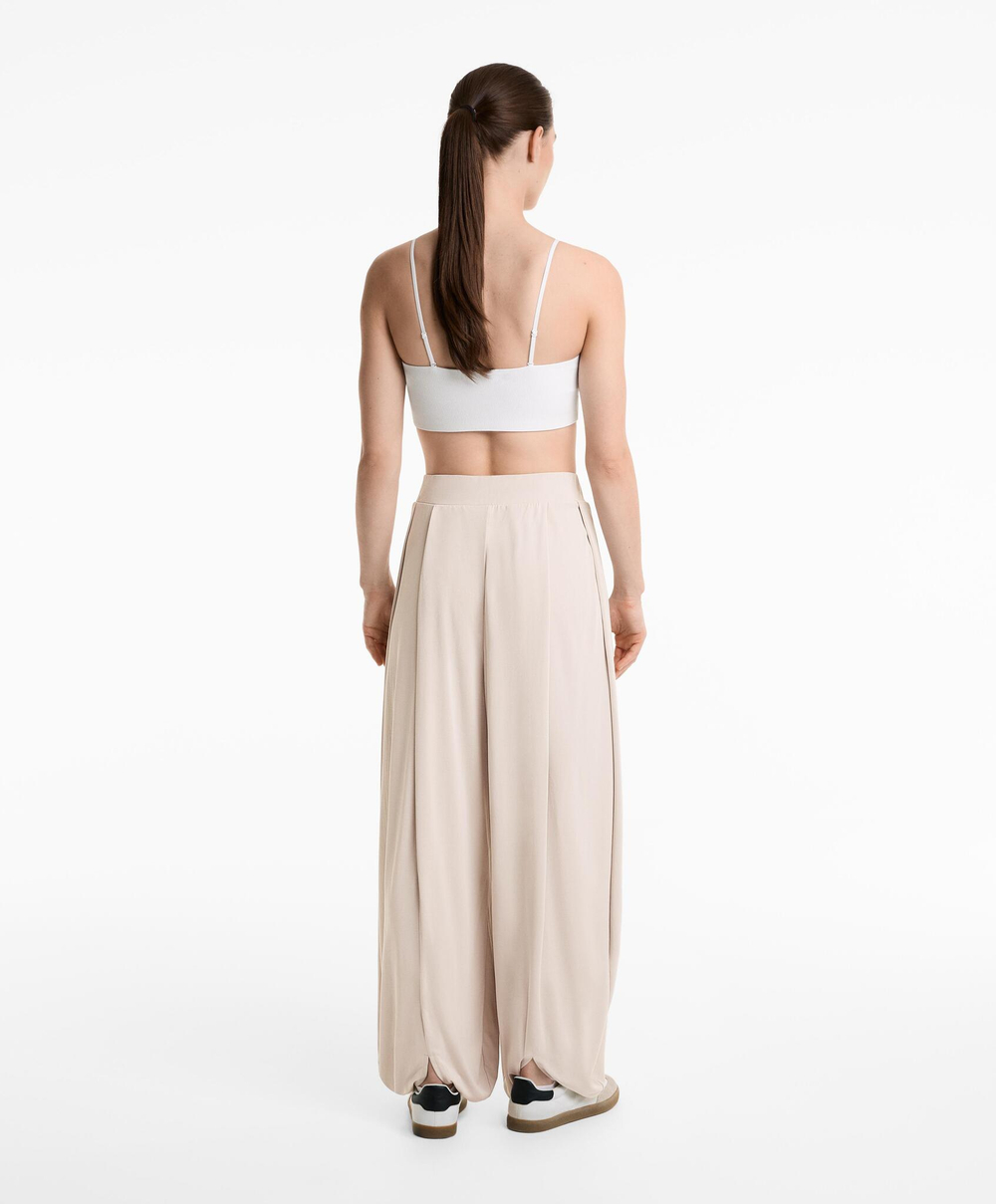 OYSHO Легкие брюки-дудочки из смеси модала, бежевый
