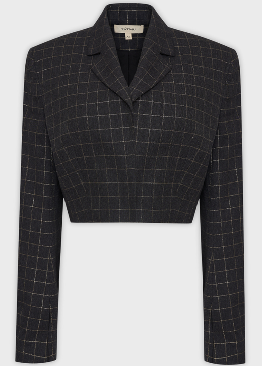 Жакет укороченный в клетку