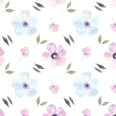 Орнамент из фиолетовых и голубых цветов