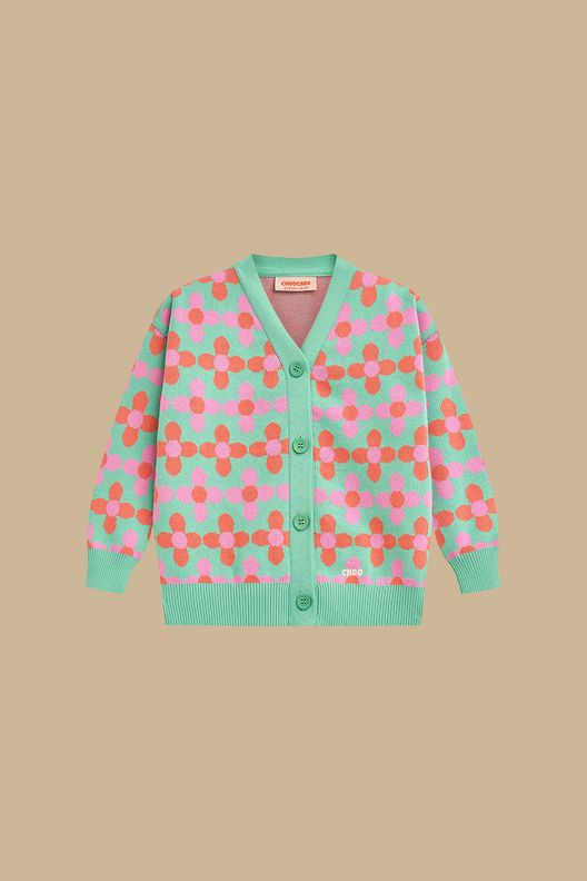 Трикотажный кардиган Pink Flowers / Choo Choo