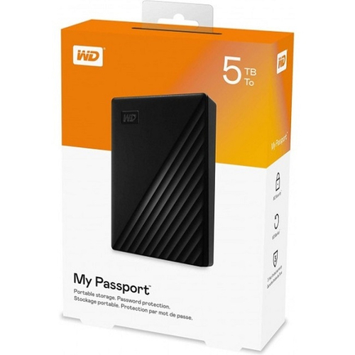 Внешний жесткий диск HDD 2.5", 5Tb, Western Digital My Passport Black USB3.0 (WDBPKJ0050BBK-WESN)