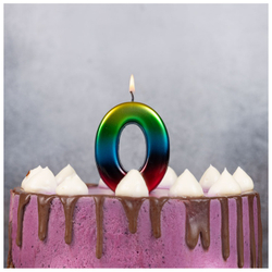 Свечи-цифры Радуга 8 см