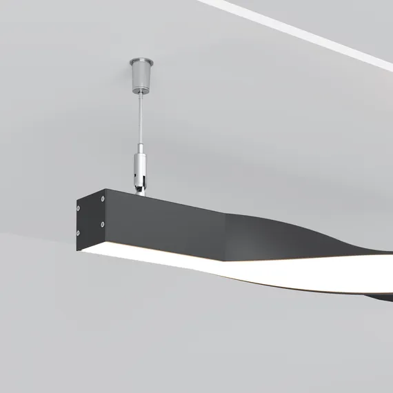 Радиусный профиль 35x35 Скрученный левый черный Led Strip alm-3535r-b-tl-90°-0.4m