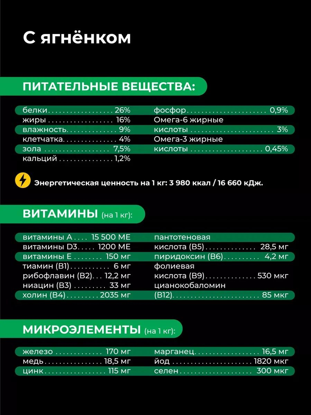 Корм сухой для взрослых собак породы Такса (стандартная), с ягненком, 800 гр, QUATTRO
