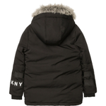 Парка с капюшоном DKNY Черный/Отделка: тесьма-логотип DKNY (Мальчик)