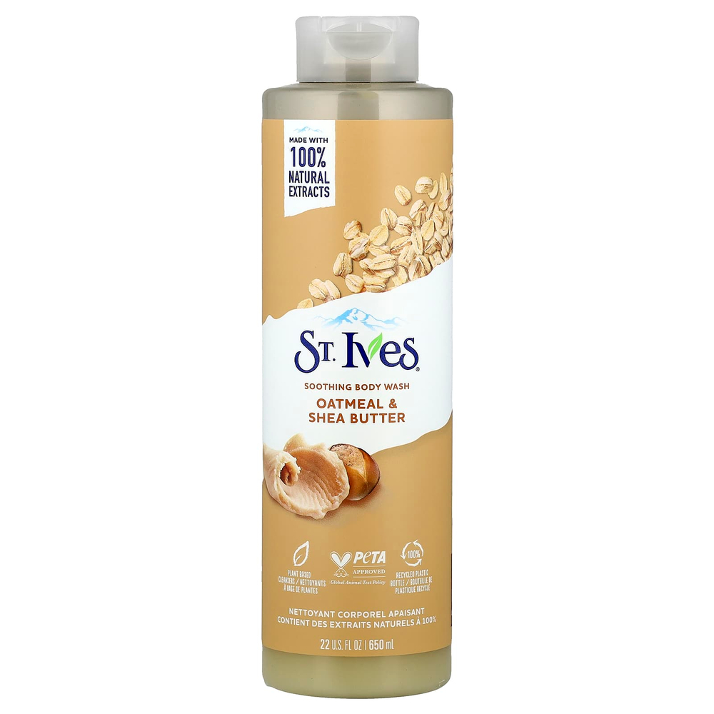 St. Ives, Успокаивающий гель для душа, овсянка и масло ши, 650 мл (22 жидк. унц.)