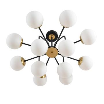 8375/12C MODERNI LN черный/латунь/белый, металл/стекло Люстра потолочная E27 12*60W 220V ELRONA