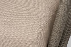 "Форли" диван 2-местный плетеный из роупа, каркас алюминий светло-серый (RAL7035) муар, роуп серо-коричневый 23мм, ткань Mossle бежевая