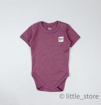 Боди хлопковое "Basic" Ягодное, с коротким рукавом