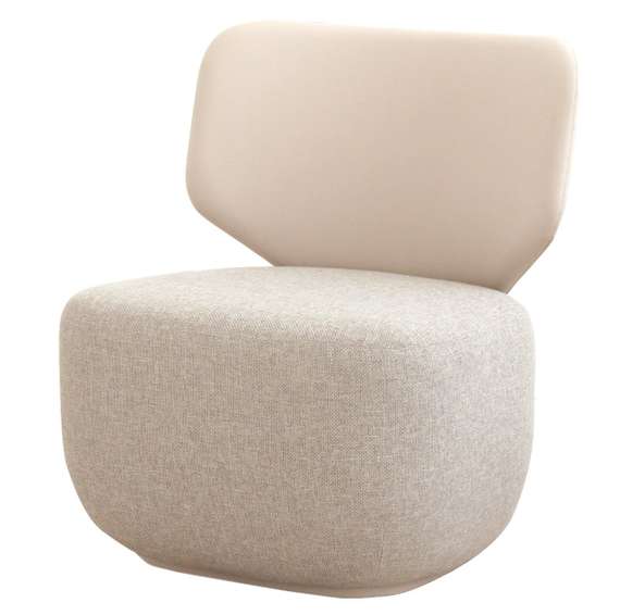 Кресло Ellipse E5.2 (молочный, экокожа, рогожка)