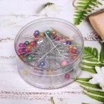 Булавки портновские в контейнере 50шт «Favorite Hous», разноцветные, 3*3,6мм, d-4,8см