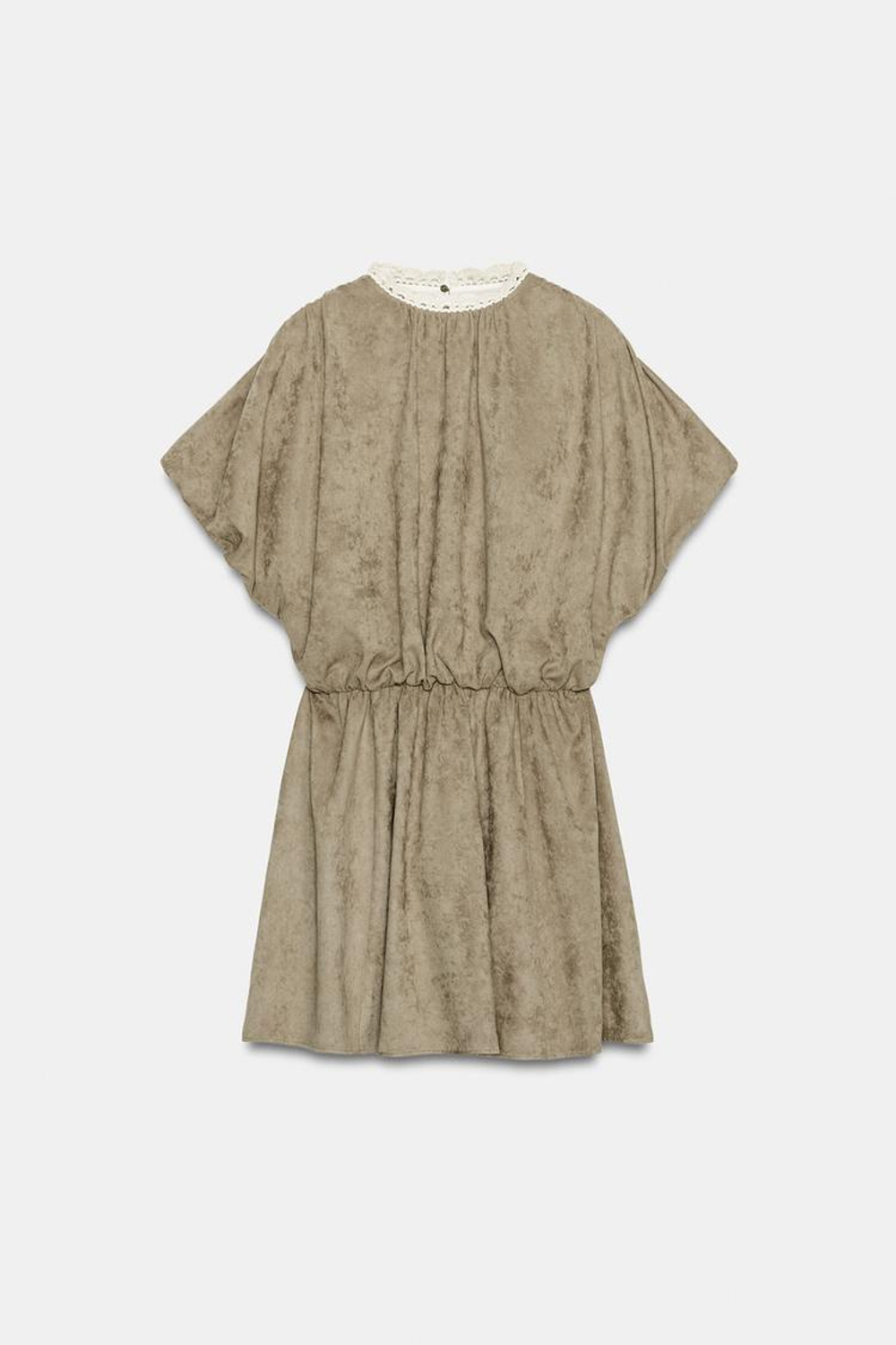 ZARA КОРОТКОЕ ПЛАТЬЕ ИЗ ИСКУССТВЕННОЙ ЗАМШИ, РЫЖЕВАТО-КОРИЧНЕВЫЙ