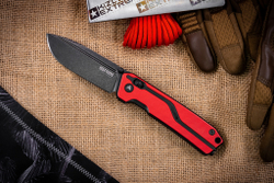 Складной нож SRM Rubik Large BlackWash сталь 10Cr15CoMoV рукоять Red/Black G10 (7228L-GV2)