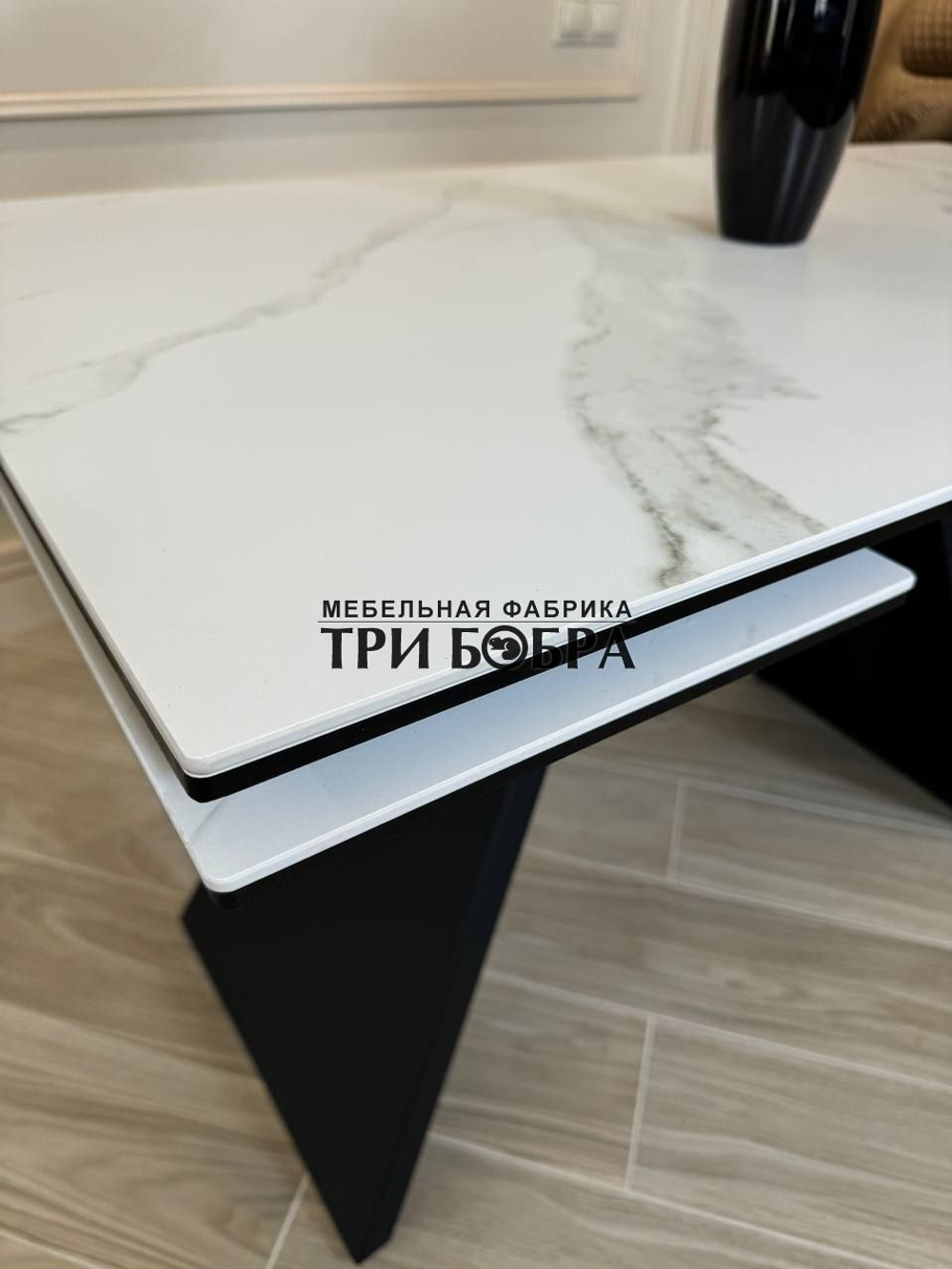 Кухонный раскладной стол "Хилтон", белый мрамор