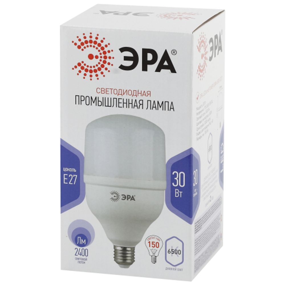 Лампа светодиодная POWER ЭРА STD LED T100-30W-6500-E27 30Вт колокол холoдный дневной свет Е27 | Лампы cветодиодные POWER