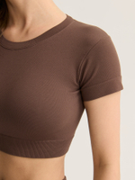 Бесшовный кроп топ с коротким рукавом